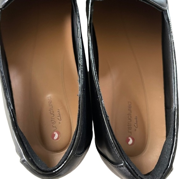 Clarks Women’s Unstructured Black Un-Blush Ease Slip On Black Loafer Sz 9 1/2 W - Picture 10 of 13